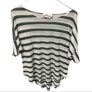 Flying Colors Forest Green and White Striped Tunic in light sweater fabric